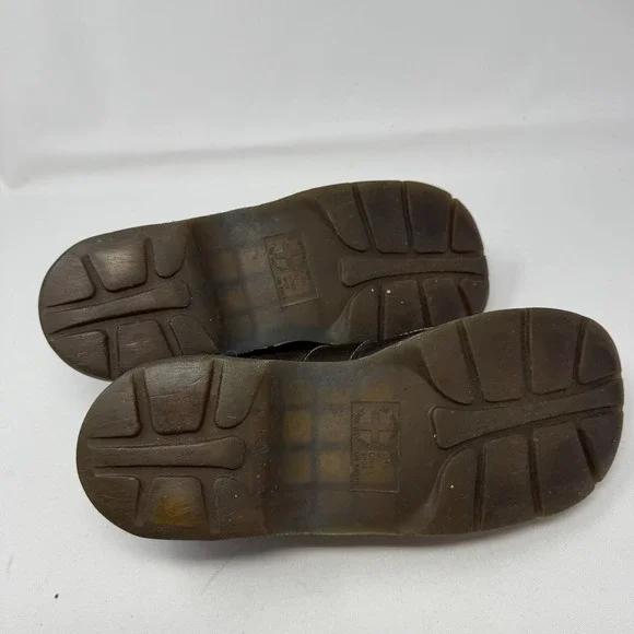 Dr Doc Martens Shoes Womens 9 Monk Strap Oxford Chunky Y2K Brown Leather Wedge - Picture 9 of 10
